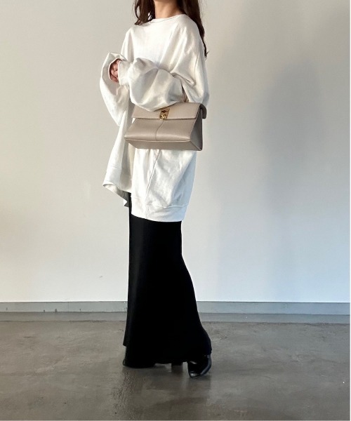 t a r o s u（タロス）の「straight rib knit skirt/ストレートリブニットスカート（スカート・レディース・ベージュ/ブラック・FREE）」の6枚目の写真