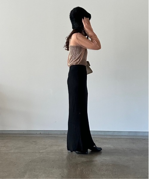 t a r o s u（タロス）の「straight rib knit skirt/ストレートリブニットスカート（スカート・レディース・ベージュ/ブラック・FREE）」の13枚目の写真