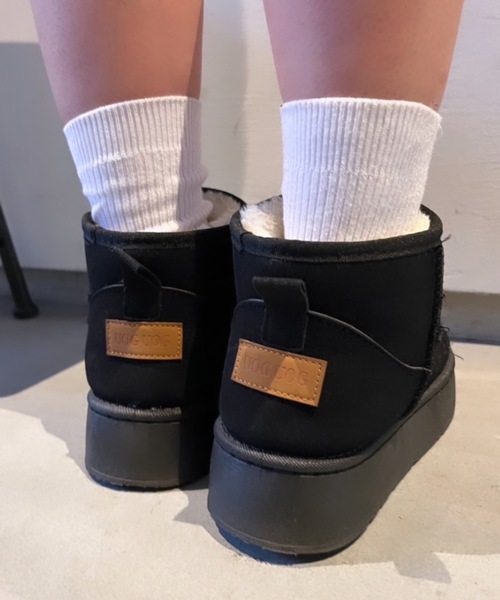 nemne store(ネンネストア)の「【Ne/Flim】ムートンショートブーツ(ブーツ・レディース・キャメル/ブラック/グレー・MEDIUM/LARGE/SMALL)」の5枚目の写真