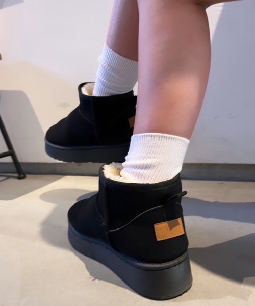 nemne store(ネンネストア)の「【Ne/Flim】ムートンショートブーツ(ブーツ・レディース・キャメル/ブラック/グレー・MEDIUM/LARGE/SMALL)」の6枚目の写真