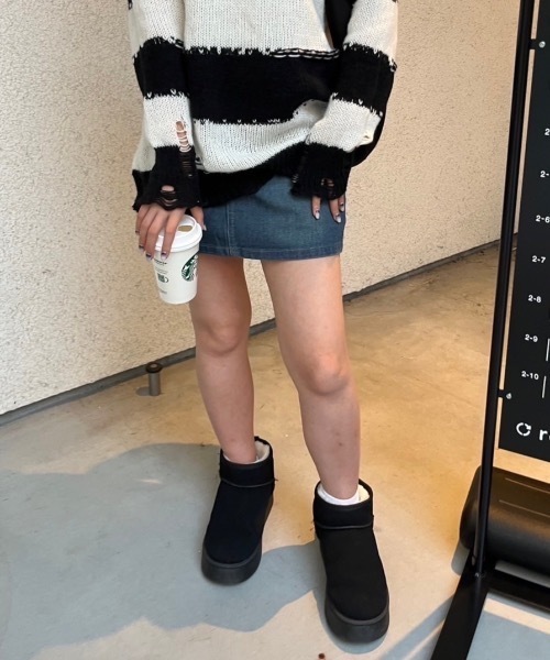 nemne store(ネンネストア)の「【Ne/Flim】ムートンショートブーツ(ブーツ・レディース・キャメル/ブラック/グレー・MEDIUM/LARGE/SMALL)」の8枚目の写真