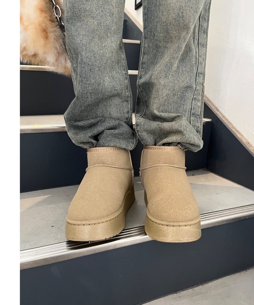 nemne store(ネンネストア)の「【Ne/Flim】ムートンショートブーツ(ブーツ・レディース・キャメル/ブラック/グレー・MEDIUM/LARGE/SMALL)」の10枚目の写真