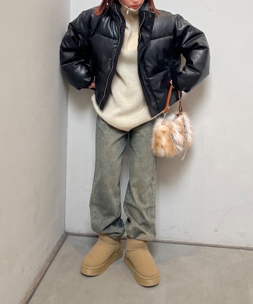 nemne store(ネンネストア)の「【Ne/Flim】ムートンショートブーツ(ブーツ・レディース・キャメル/ブラック/グレー・MEDIUM/LARGE/SMALL)」の14枚目の写真