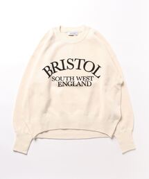 Settimissimo | スエットライク 綿混ロゴニット プルオーバー ショート 長袖(ニット/セーター)