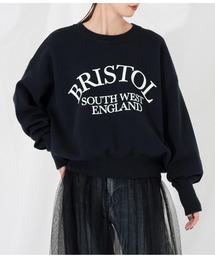 Settimissimo | スエットライク 綿混ロゴニット プルオーバー ショート 長袖(ニット/セーター)