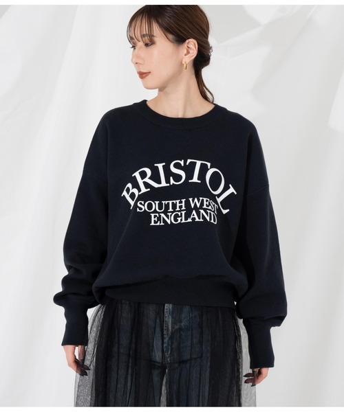 Settimissimo（セッティミッシモ）の「スエットライク 綿混ロゴニット プルオーバー ショート 長袖（ニット/セーター・レディース・ブラック/アイボリー・FREE）」の11枚目の写真