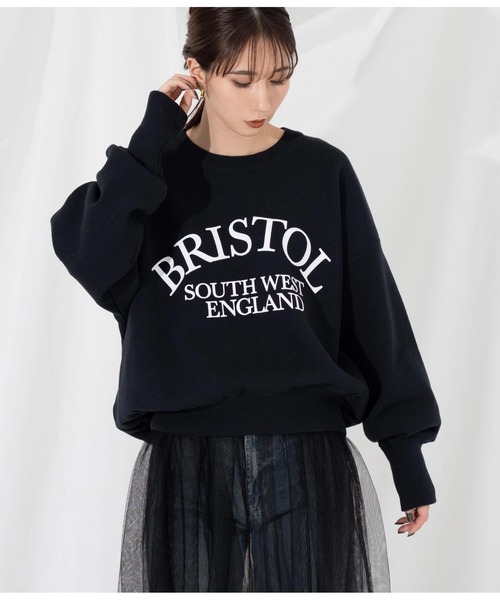 Settimissimo（セッティミッシモ）の「スエットライク 綿混ロゴニット プルオーバー ショート 長袖（ニット/セーター・レディース・ブラック/アイボリー・FREE）」の12枚目の写真