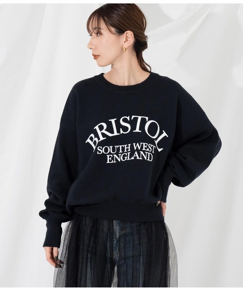 Settimissimo（セッティミッシモ）の「スエットライク 綿混ロゴニット プルオーバー ショート 長袖（ニット/セーター・レディース・ブラック/アイボリー・FREE）」の10枚目の写真