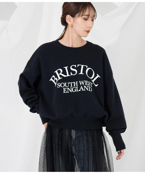 Settimissimo（セッティミッシモ）の「スエットライク 綿混ロゴニット プルオーバー ショート 長袖（ニット/セーター・レディース・ブラック/アイボリー・FREE）」の13枚目の写真