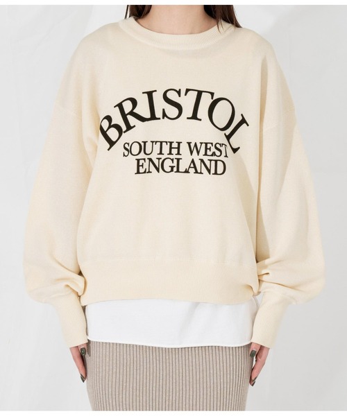 Settimissimo（セッティミッシモ）の「スエットライク 綿混ロゴニット プルオーバー ショート 長袖（ニット/セーター・レディース・ブラック/アイボリー・FREE）」の18枚目の写真