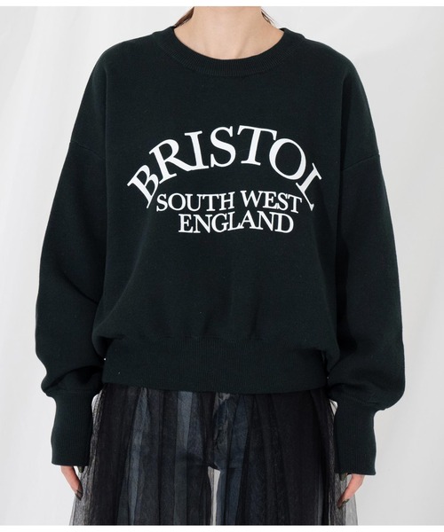 Settimissimo（セッティミッシモ）の「スエットライク 綿混ロゴニット プルオーバー ショート 長袖（ニット/セーター・レディース・ブラック/アイボリー・FREE）」の19枚目の写真