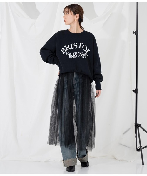 Settimissimo（セッティミッシモ）の「スエットライク 綿混ロゴニット プルオーバー ショート 長袖（ニット/セーター・レディース・ブラック/アイボリー・FREE）」の15枚目の写真