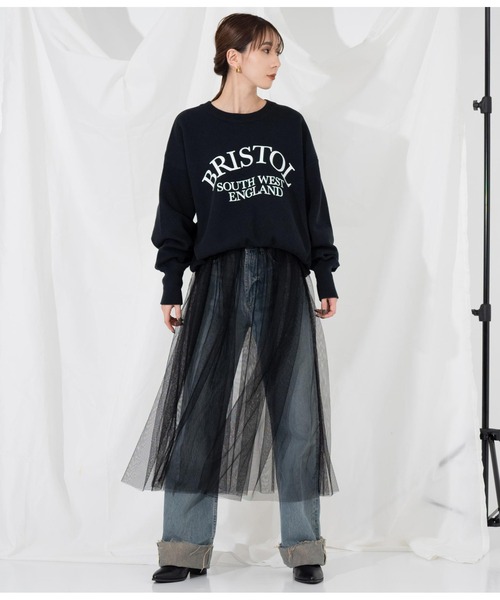 Settimissimo（セッティミッシモ）の「スエットライク 綿混ロゴニット プルオーバー ショート 長袖（ニット/セーター・レディース・ブラック/アイボリー・FREE）」の16枚目の写真