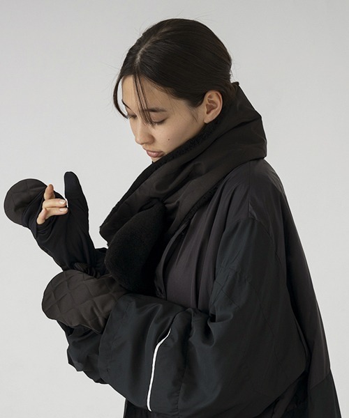 SUBLIME（サブライム）の「【SUBLIME / サブライム】キルティング ミトン グローブ 手袋 キャンプ アウトドア ユニセックス 大人カジュアル（手袋・レディース・グレー/オリーブ/ブラック/モカ・FREE）」の5枚目の写真