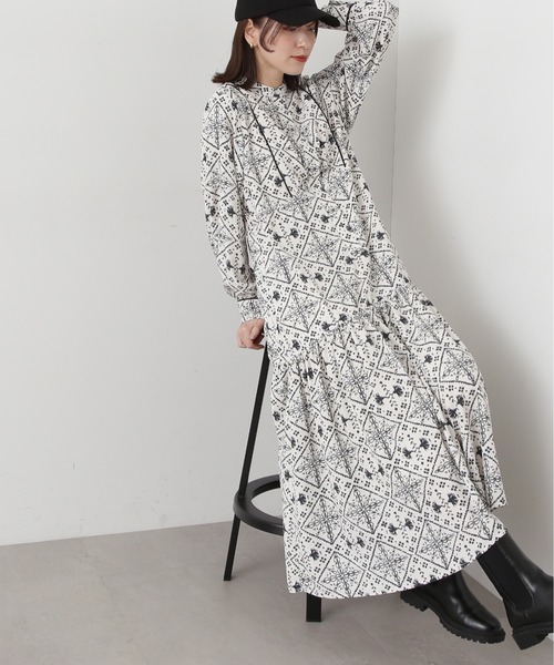 N.（N. Natural Beauty Basic）（エヌエヌナチュラルビューティーベーシック）の「【S Size Line】◆タイルプリントワンピース（ワンピース・レディース・ホワイト系その他/ブラック系その他・SMALL/MEDIUM）」の2枚目の写真