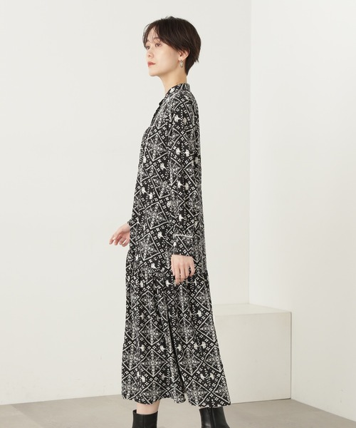 N.（N. Natural Beauty Basic）（エヌエヌナチュラルビューティーベーシック）の「【S Size Line】◆タイルプリントワンピース（ワンピース・レディース・ホワイト系その他/ブラック系その他・SMALL/MEDIUM）」の18枚目の写真