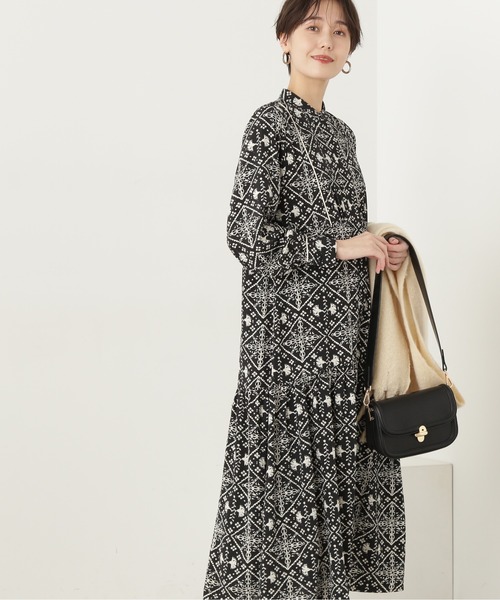 N.（N. Natural Beauty Basic）（エヌエヌナチュラルビューティーベーシック）の「【S Size Line】◆タイルプリントワンピース（ワンピース・レディース・ホワイト系その他/ブラック系その他・SMALL/MEDIUM）」の11枚目の写真