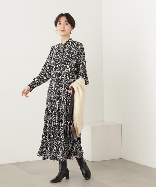 N.（N. Natural Beauty Basic）（エヌエヌナチュラルビューティーベーシック）の「【S Size Line】◆タイルプリントワンピース（ワンピース・レディース・ホワイト系その他/ブラック系その他・SMALL/MEDIUM）」の13枚目の写真