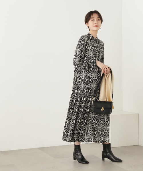 N.（N. Natural Beauty Basic）（エヌエヌナチュラルビューティーベーシック）の「【S Size Line】◆タイルプリントワンピース（ワンピース・レディース・ホワイト系その他/ブラック系その他・SMALL/MEDIUM）」の14枚目の写真