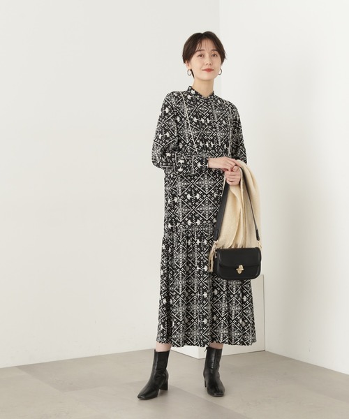 N.（N. Natural Beauty Basic）（エヌエヌナチュラルビューティーベーシック）の「【S Size Line】◆タイルプリントワンピース（ワンピース・レディース・ホワイト系その他/ブラック系その他・SMALL/MEDIUM）」の15枚目の写真