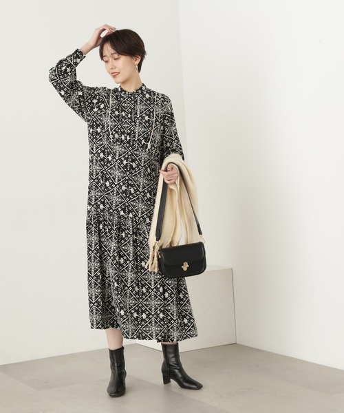 N.（N. Natural Beauty Basic）（エヌエヌナチュラルビューティーベーシック）の「【S Size Line】◆タイルプリントワンピース（ワンピース・レディース・ホワイト系その他/ブラック系その他・SMALL/MEDIUM）」の16枚目の写真