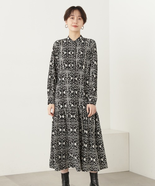 N.（N. Natural Beauty Basic）（エヌエヌナチュラルビューティーベーシック）の「【S Size Line】◆タイルプリントワンピース（ワンピース・レディース・ホワイト系その他/ブラック系その他・SMALL/MEDIUM）」の17枚目の写真