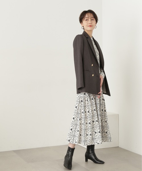 N.（N. Natural Beauty Basic）（エヌエヌナチュラルビューティーベーシック）の「【S Size Line】◆タイルプリントワンピース（ワンピース・レディース・ホワイト系その他/ブラック系その他・SMALL/MEDIUM）」の6枚目の写真