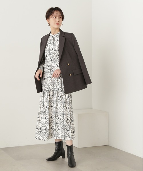 N.（N. Natural Beauty Basic）（エヌエヌナチュラルビューティーベーシック）の「【S Size Line】◆タイルプリントワンピース（ワンピース・レディース・ホワイト系その他/ブラック系その他・SMALL/MEDIUM）」の8枚目の写真