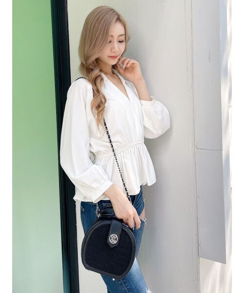 GYDA（ジェイダ）の「gydaモチーフサークル バッグ（ハンドバッグ・レディース・ブラック/オフホワイト・FREE）」の7枚目の写真