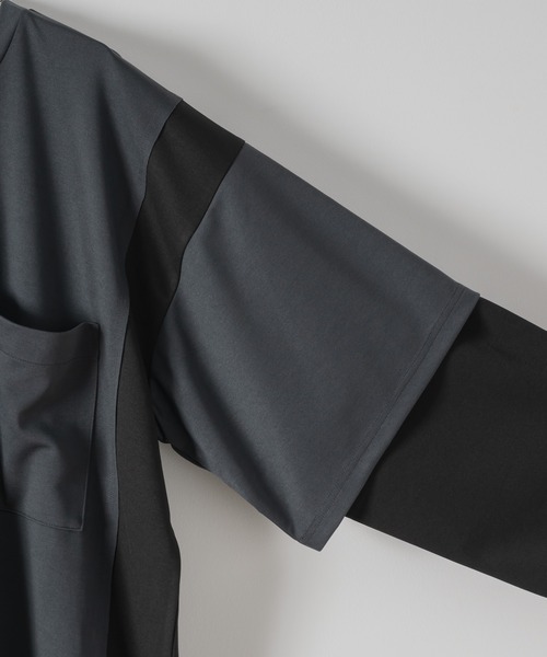 DOOPZ(ドープス)の「SWITCHING LAYERED CUTSEW - 切替レイヤードカットソー(Tシャツ/カットソー・メンズ・ブラック/チャコールグレー・LARGE/MEDIUM/SMALL)」の9枚目の写真