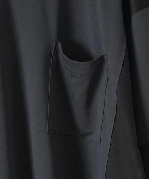 DOOPZ(ドープス)の「SWITCHING LAYERED CUTSEW - 切替レイヤードカットソー(Tシャツ/カットソー・メンズ・ブラック/チャコールグレー・LARGE/MEDIUM/SMALL)」の11枚目の写真