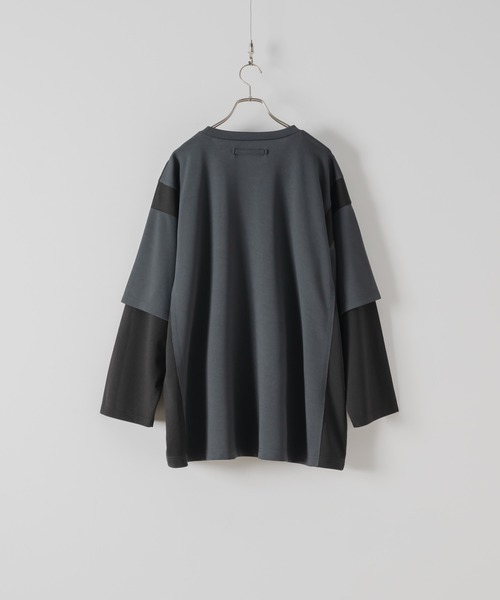 DOOPZ(ドープス)の「SWITCHING LAYERED CUTSEW - 切替レイヤードカットソー(Tシャツ/カットソー・メンズ・ブラック/チャコールグレー・LARGE/MEDIUM/SMALL)」の14枚目の写真