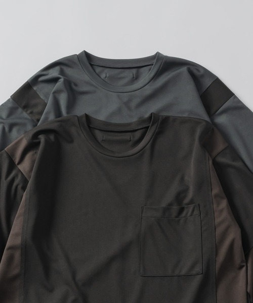 DOOPZ(ドープス)の「SWITCHING LAYERED CUTSEW - 切替レイヤードカットソー(Tシャツ/カットソー・メンズ・ブラック/チャコールグレー・LARGE/MEDIUM/SMALL)」の7枚目の写真