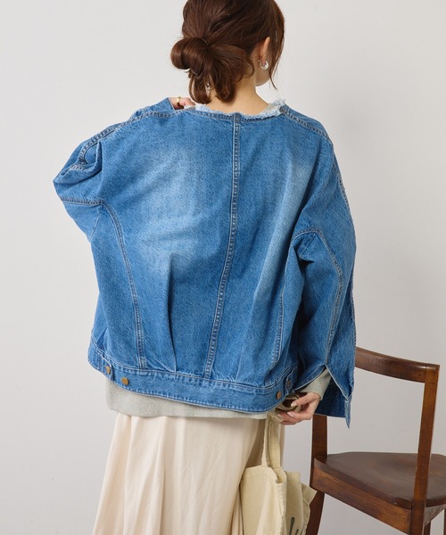 PUAL CE CIN（ピュアルセシン）の「ノーカラーデニムジャケット
