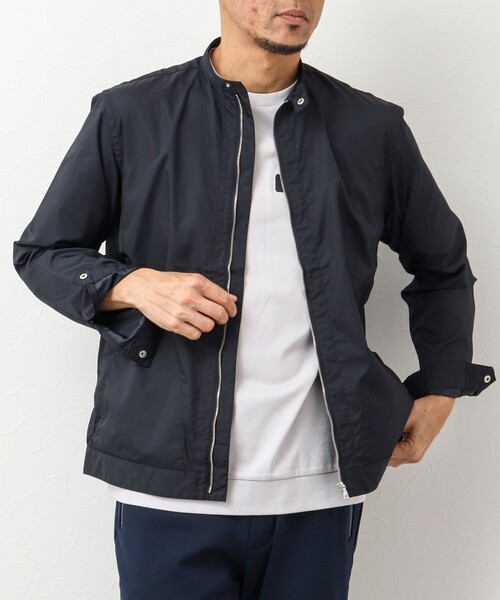 NOLLEY’S（ノーリーズ）の「【小松マテーレ/LIMONTA】ナイロンライダースシャツ（シャツ/ブラウス・メンズ・ブラウン/ブラック/オリーブ/ネイビー・XL/S/M/L）」の4枚目の写真