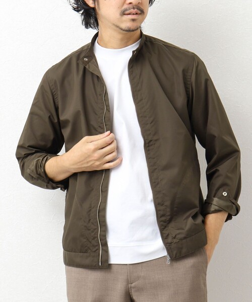 NOLLEY’S（ノーリーズ）の「【小松マテーレ/LIMONTA】ナイロンライダースシャツ（シャツ/ブラウス・メンズ・ブラウン/ブラック/オリーブ/ネイビー・XL/S/M/L）」の3枚目の写真