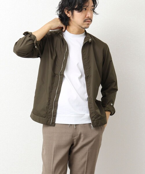 NOLLEY’S（ノーリーズ）の「【小松マテーレ/LIMONTA】ナイロンライダースシャツ（シャツ/ブラウス・メンズ・ブラウン/ブラック/オリーブ/ネイビー・XL/S/M/L）」の7枚目の写真