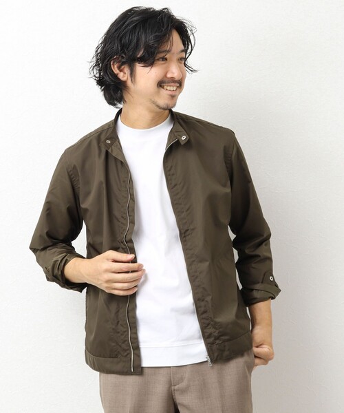 NOLLEY’S（ノーリーズ）の「【小松マテーレ/LIMONTA】ナイロンライダースシャツ（シャツ/ブラウス・メンズ・ブラウン/ブラック/オリーブ/ネイビー・XL/S/M/L）」の9枚目の写真