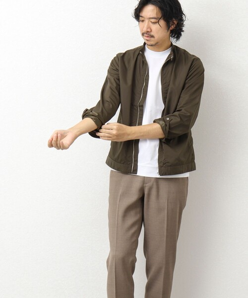 NOLLEY’S（ノーリーズ）の「【小松マテーレ/LIMONTA】ナイロンライダースシャツ（シャツ/ブラウス・メンズ・ブラウン/ブラック/オリーブ/ネイビー・XL/S/M/L）」の12枚目の写真