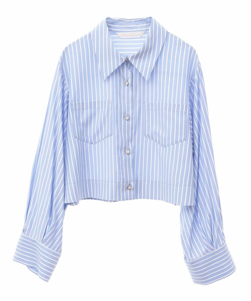 31 Sons de mode（トランテアン　ソン　ドゥ　モード）の「２ＷＡＹボウタイクロップドシャツ（シャツ/ブラウス・レディース・ライトグリーン/サックスブルー/オフホワイト・36）」の16枚目の写真