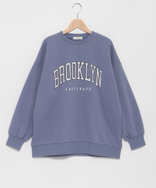 LOVETOXIC（ラブトキシック）の「カレッジルーズプルオーバー（スウェット・キッズ・オフホワイト/ブラック/ライラック/ライトグレー・S/M/L）」の6枚目の写真
