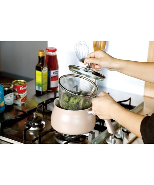 one'sterrace（ワンズテラス）の「◆CB ザル付き多用途鍋 1.8（鍋/フライパン・レディース・グレー系4/ベージュ系8・99）」の5枚目の写真