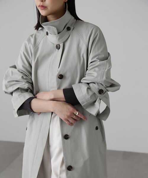 FREE'S MART（フリーズマート）の「2WAYスタンドカラーコート（トレンチコート・レディース・グレー/ベージュ/ベージュ系その他・SMALL/MEDIUM）」の5枚目の写真