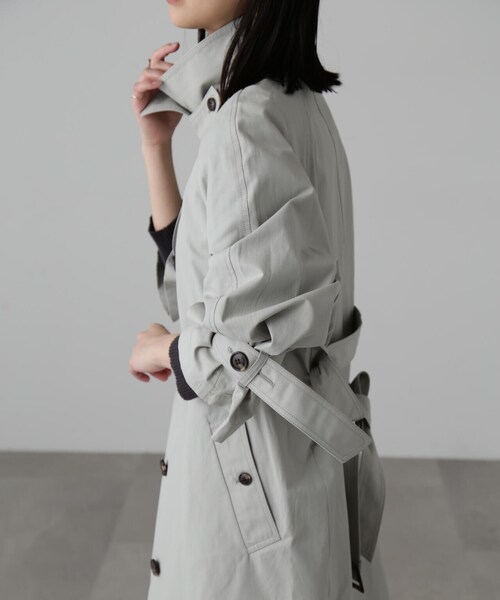 FREE'S MART（フリーズマート）の「2WAYスタンドカラーコート（トレンチコート・レディース・グレー/ベージュ/ベージュ系その他・SMALL/MEDIUM）」の7枚目の写真