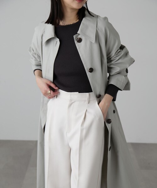 FREE'S MART（フリーズマート）の「2WAYスタンドカラーコート（トレンチコート・レディース・グレー/ベージュ/ベージュ系その他・SMALL/MEDIUM）」の14枚目の写真