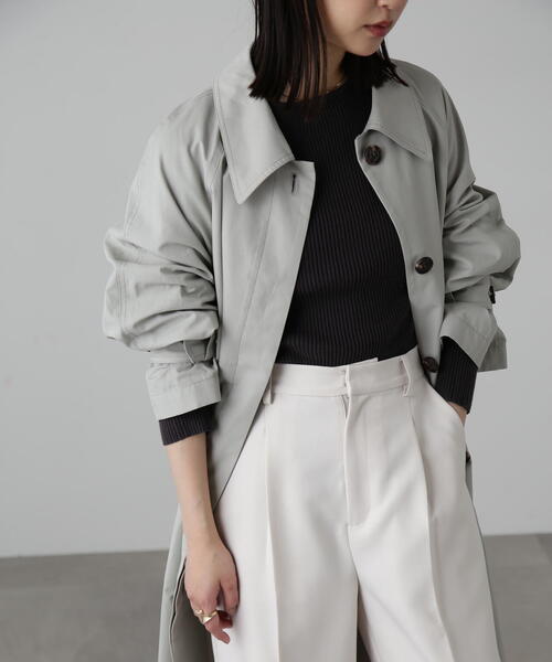 FREE'S MART（フリーズマート）の「2WAYスタンドカラーコート（トレンチコート・レディース・グレー/ベージュ/ベージュ系その他・SMALL/MEDIUM）」の19枚目の写真