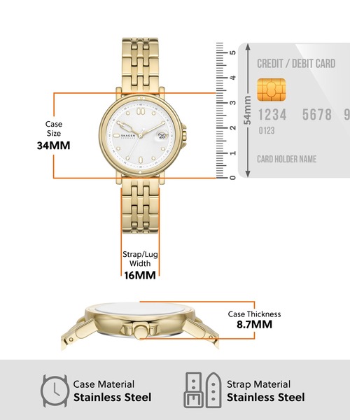 SKAGEN(スカーゲン)の「スカーゲン 腕時計 レディース アナログ ステンレス SKW3135(アナログ腕時計・レディース・GOLD・FREE)」の7枚目の写真