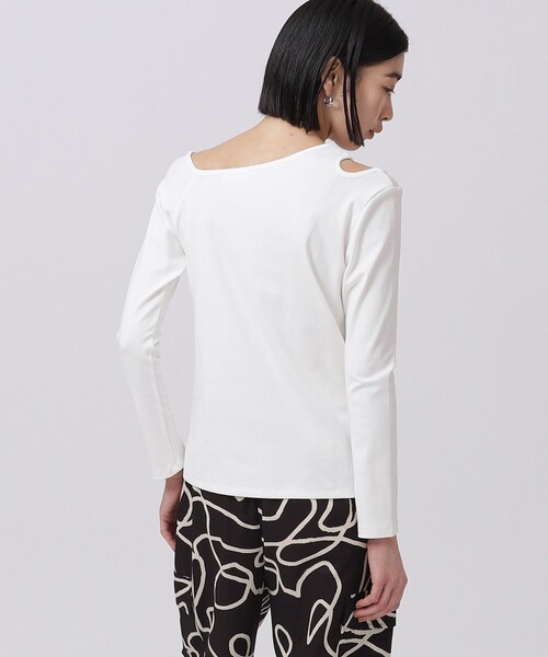 GALLEST（ギャレスト）の「アシンメトリ―カットアウトトップス（Tシャツ/カットソー・レディース・ホワイト系/ブラック/ライトグリーン・38）」の10枚目の写真