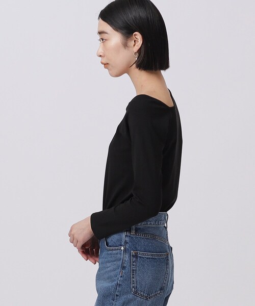 GALLEST（ギャレスト）の「アシンメトリ―カットアウトトップス（Tシャツ/カットソー・レディース・ホワイト系/ブラック/ライトグリーン・38）」の7枚目の写真