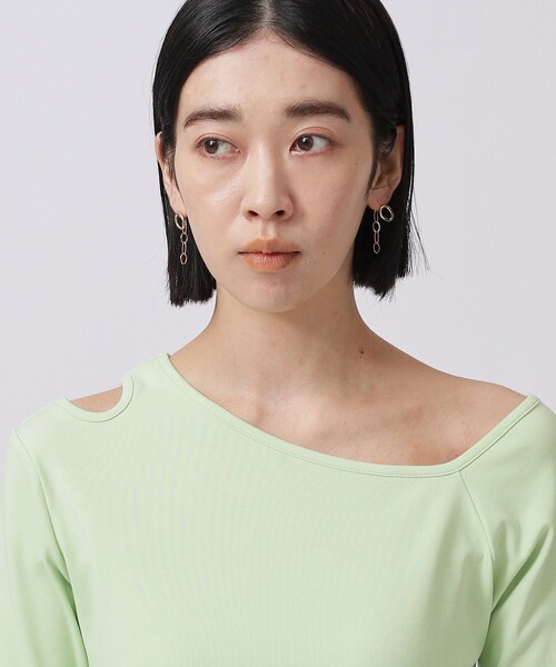 GALLEST（ギャレスト）の「アシンメトリ―カットアウトトップス（Tシャツ/カットソー・レディース・ホワイト系/ブラック/ライトグリーン・38）」の16枚目の写真